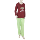 Women's Full Sleeves Night Suit - Maroon, Women Night Suit, Chase Value, Chase Value