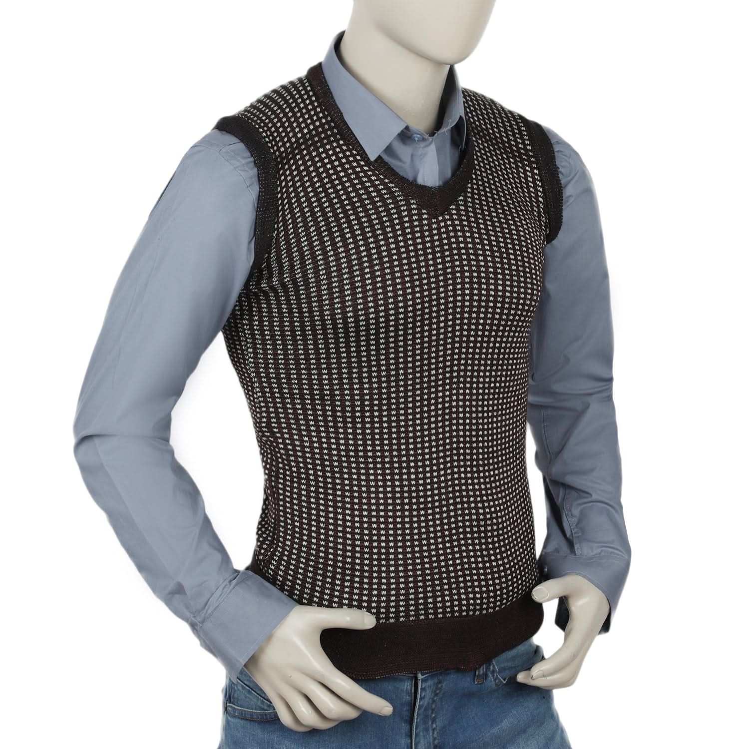 Men's Sleevless Sweater  - Maroon, Men's Sweater & Sweat Shirts, Chase Value, Chase Value