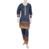 Women's Digital Printed Khaddar 2pcs Suit - Navy Blue, Women Shalwar Suits, Chase Value, Chase Value