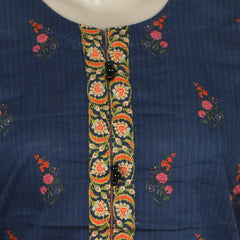 Women's Digital Printed Khaddar 2pcs Suit - Navy Blue