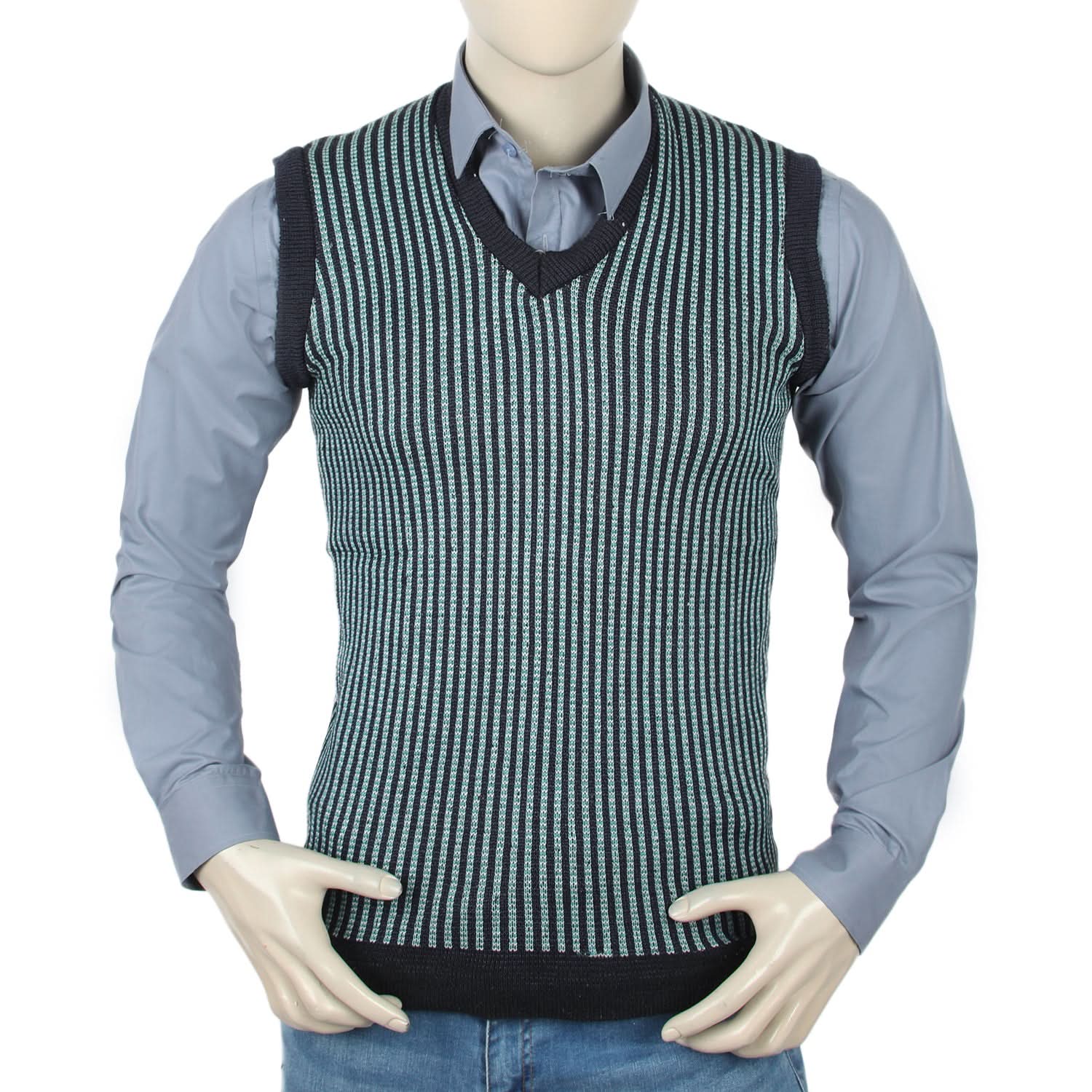 Men's Sleevless Sweater  - Navy Blue, Men's Sweater & Sweat Shirts, Chase Value, Chase Value