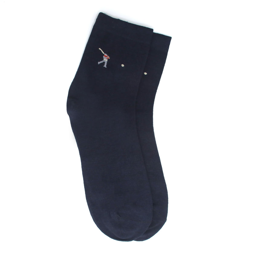 Men's Long Ankle Socks - Navy Blue