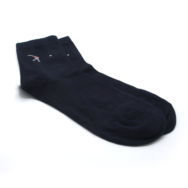 Men's Long Ankle Socks - Navy Blue