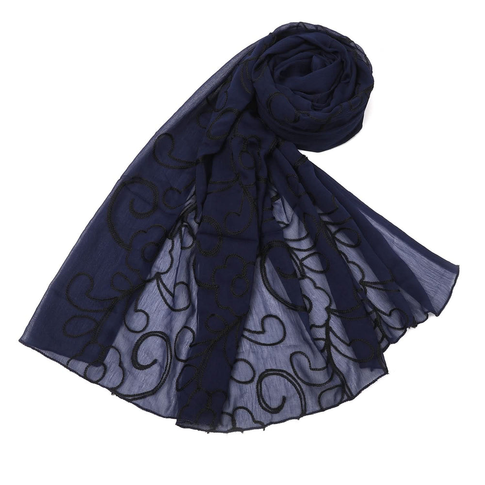 Women's Chiffon Emboridered Dupatta - Navy Blue, Women Dupatta, Chase Value, Chase Value