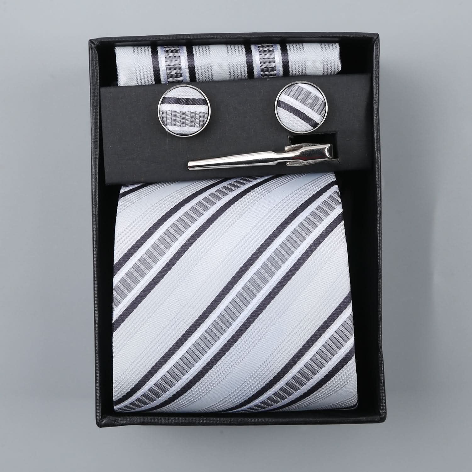 Men's Neck Tie Box With Pin - Off White, Men's Tie, Chase Value, Chase Value