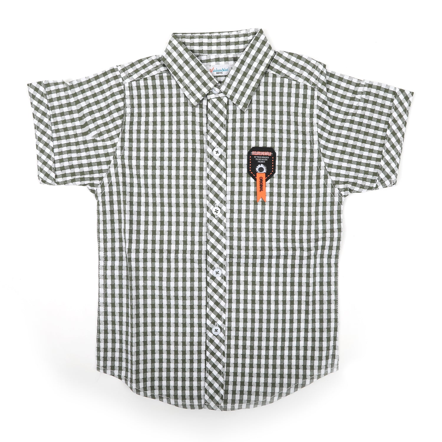 Boys Half Sleeves Causal Shirt - Olive Green, Boys Shirts, Chase Value, Chase Value