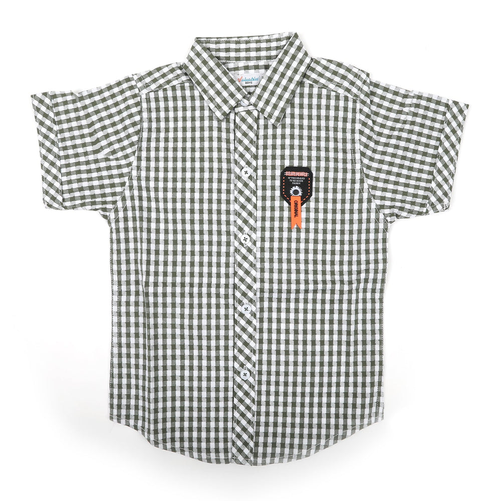 Boys Half Sleeves Causal Shirt - Olive Green, Boys Shirts, Chase Value, Chase Value