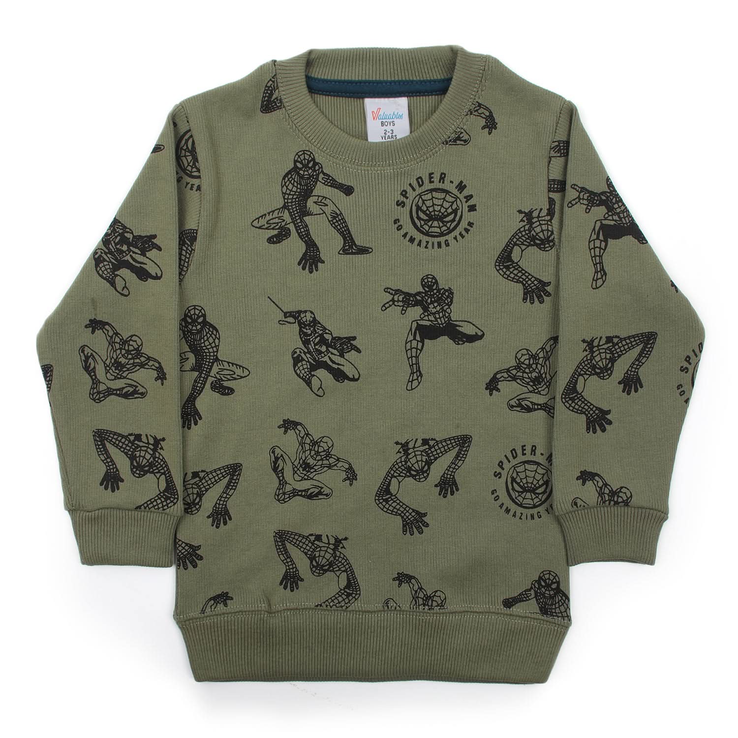 Boys Full Sleeves SweatShirt - Olive, Boys Hoodies & Sweat Shirts, Chase Value, Chase Value