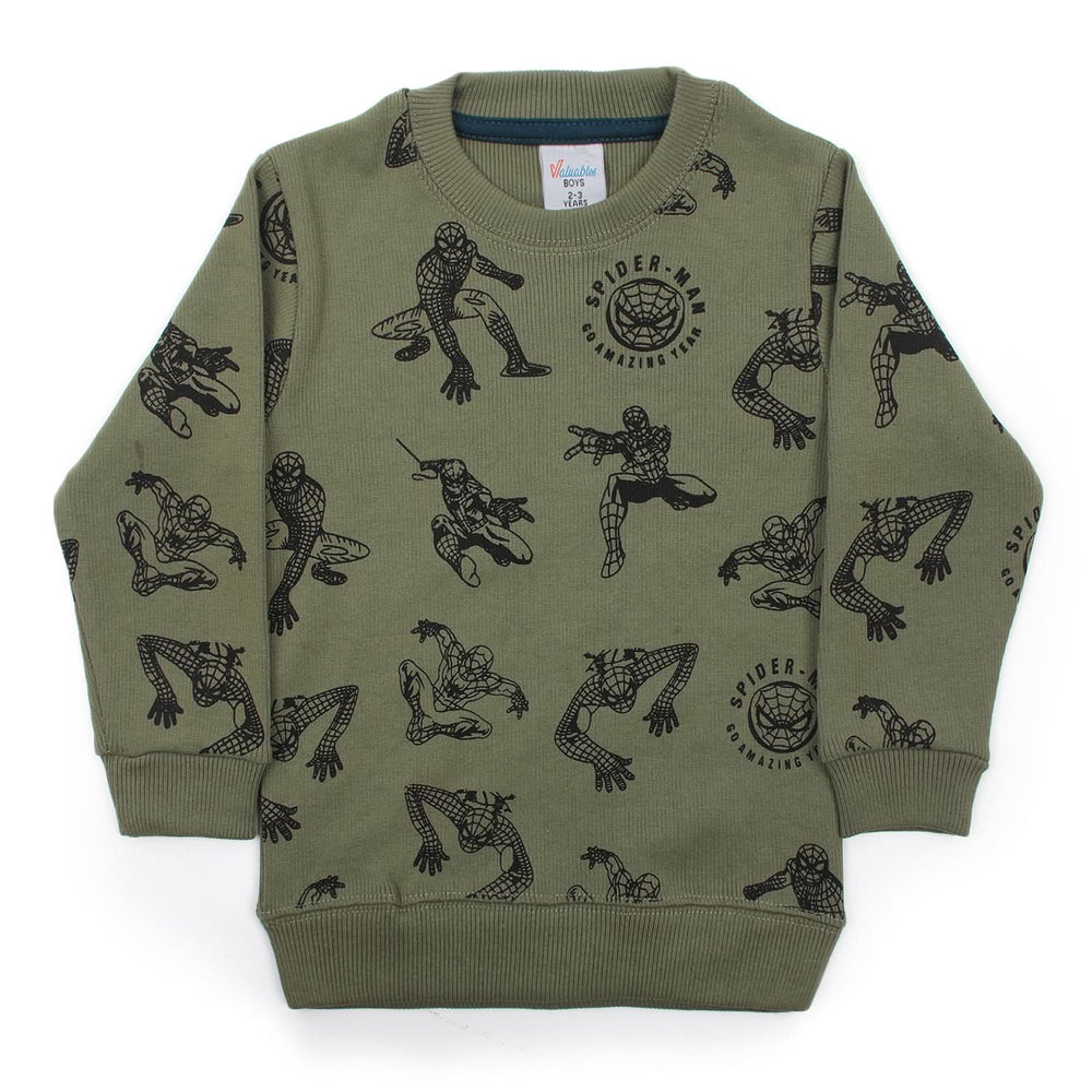 Boys Full Sleeves SweatShirt - Olive, Boys Hoodies & Sweat Shirts, Chase Value, Chase Value