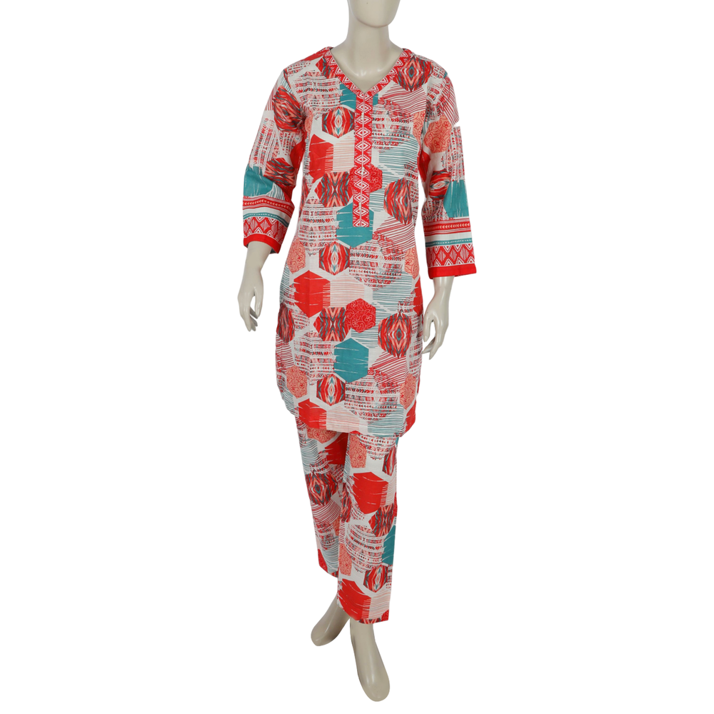 Women's Digital Printed Khaddar 2pcs Suit - Orange, Women Shalwar Suits, Chase Value, Chase Value