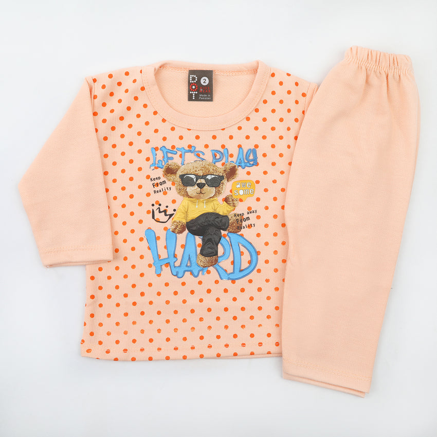 Newborn Boys Full Sleeves Suit - Peach