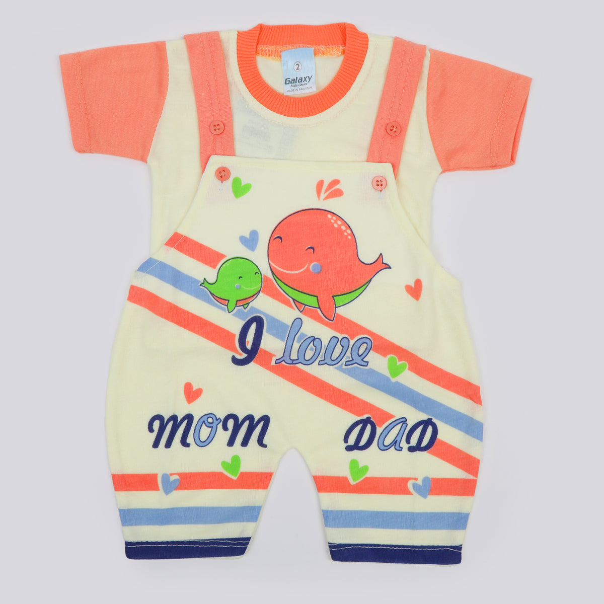 Newborn Boys Half Sleeves Romper - Peach, Newborn Boys Rompers, Chase Value, Chase Value