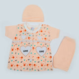 Newborn Girls Half Sleeves Suit - Peach, Newborn Girls Sets & Suits, Chase Value, Chase Value
