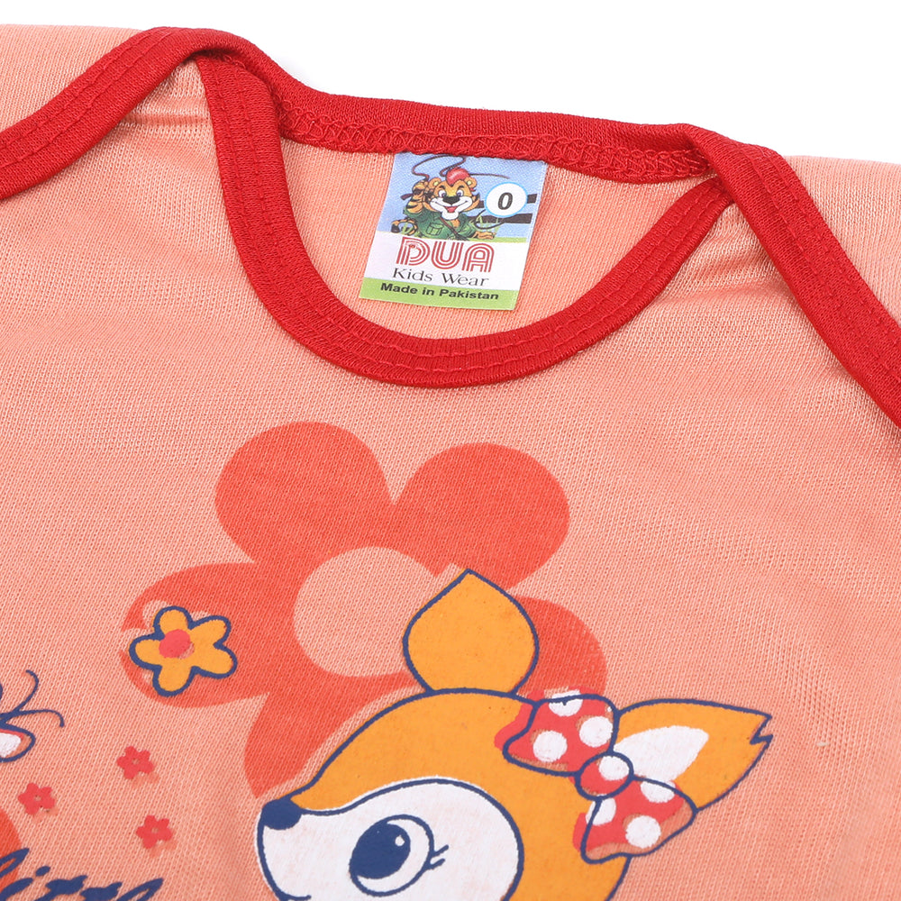 Newborn Girls Half Sleeves Suit - Peach, Newborn Girls Sets & Suits, Chase Value, Chase Value