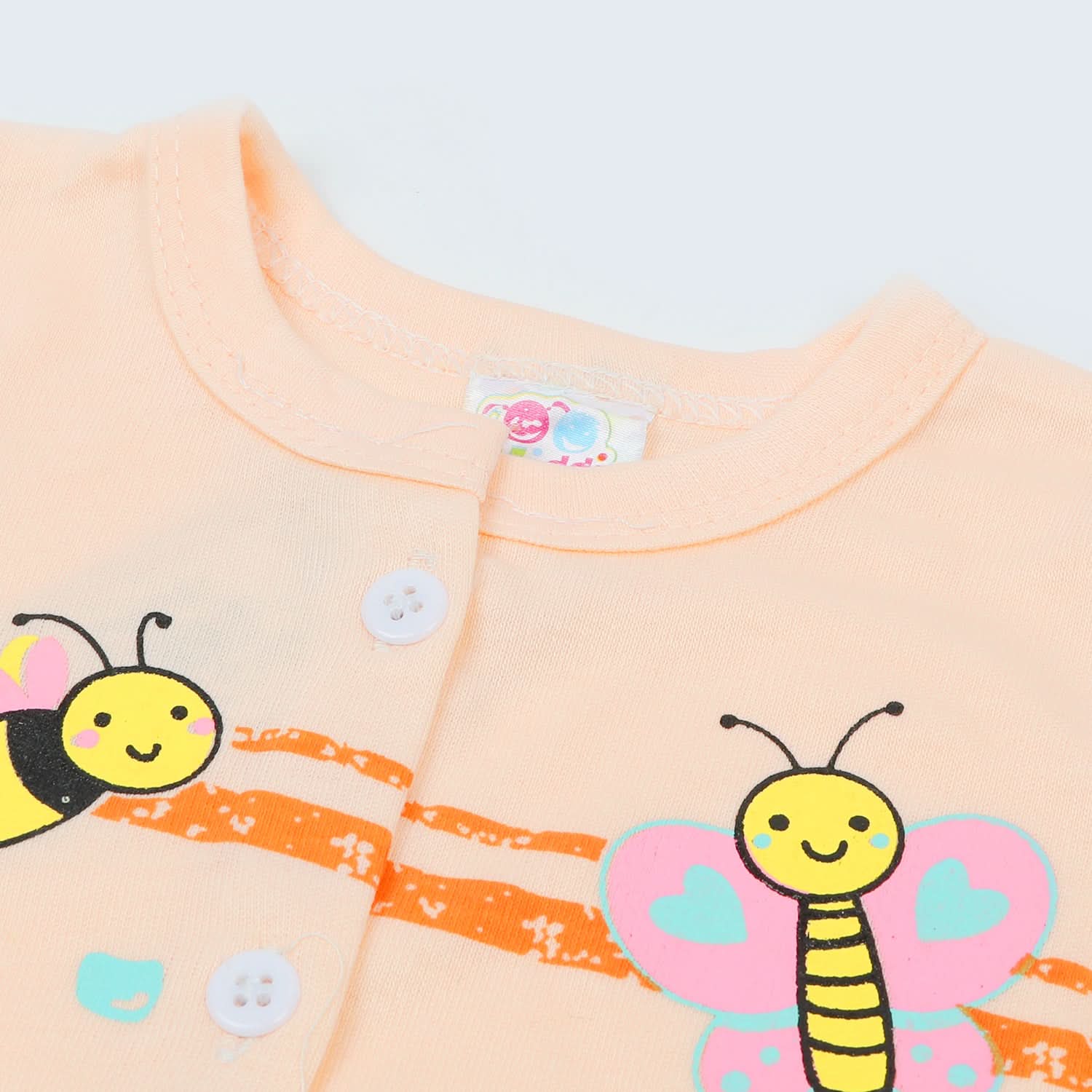Newborn Girls Half Sleeves Suit - Peach, Newborn Girls Sets & Suits, Chase Value, Chase Value
