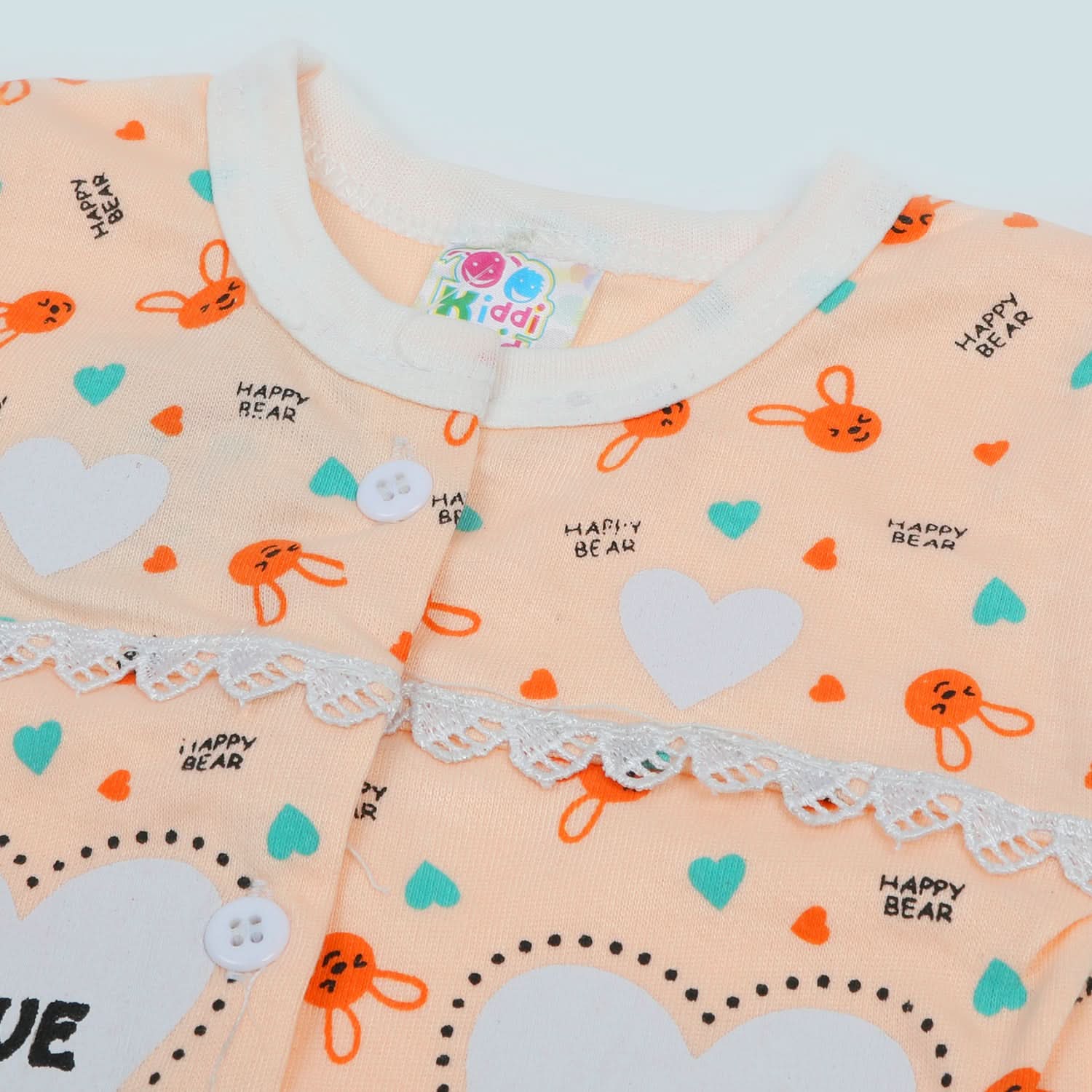 Newborn Girls Half Sleeves Suit - Peach, Newborn Girls Sets & Suits, Chase Value, Chase Value