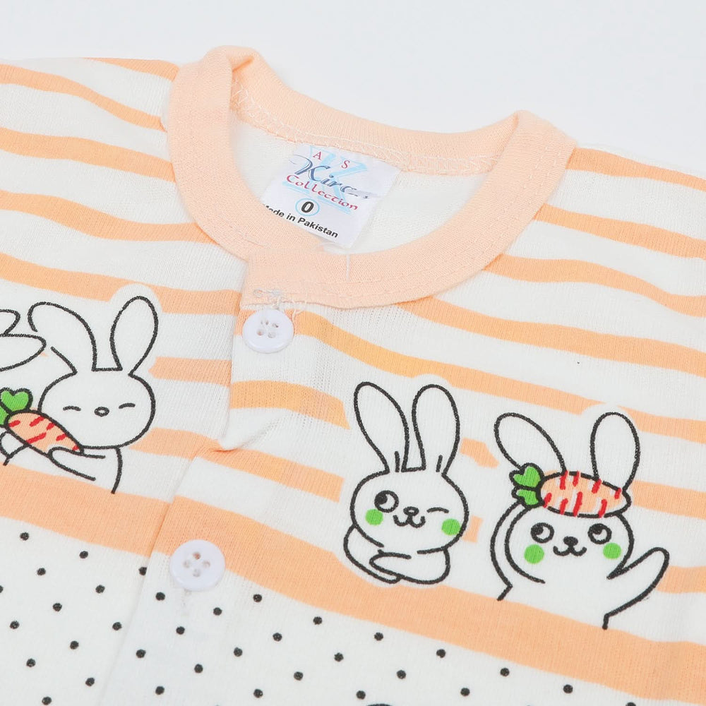 Newborn Girls Half Sleeves Suit - Peach, Newborn Girls Sets & Suits, Chase Value, Chase Value