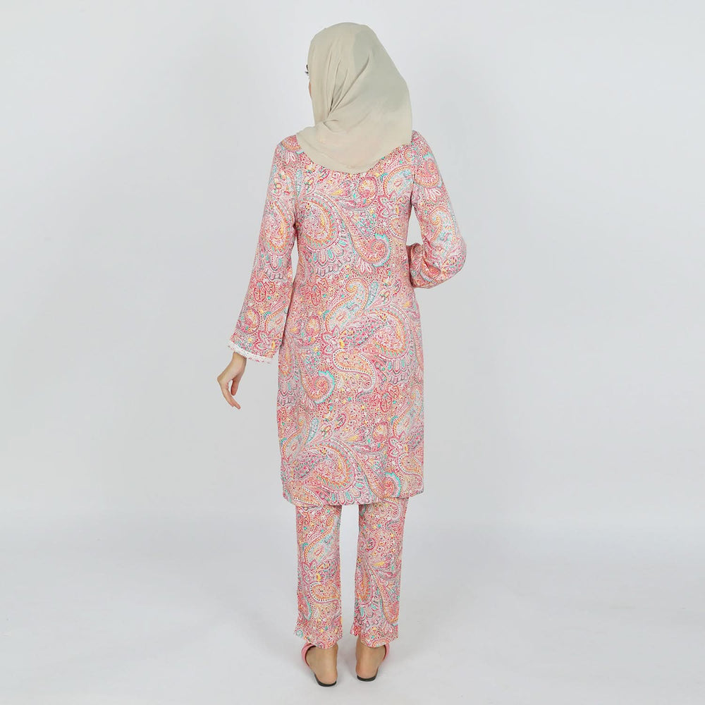 Women's Printed Linen Co-Ord Set - Pink, Women Co-Ord Set, Chase Value, Chase Value