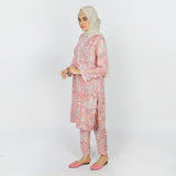 Women's Printed Linen Co-Ord Set - Pink, Women Co-Ord Set, Chase Value, Chase Value