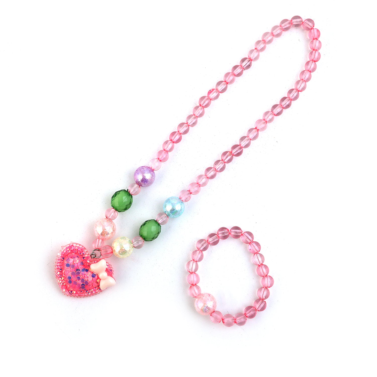 Elegant Beaded Necklace Mala For Girls - Pink, Girls Necklace & Chains, Chase Value, Chase Value