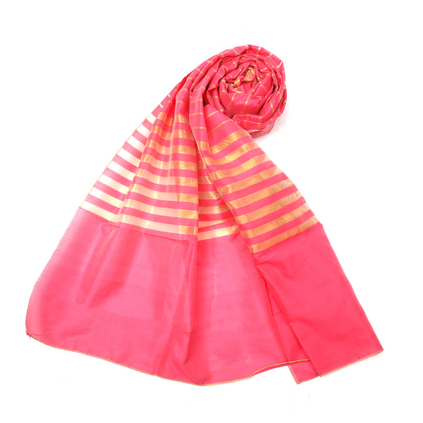 Women's Khadi Dupatta - Pink
