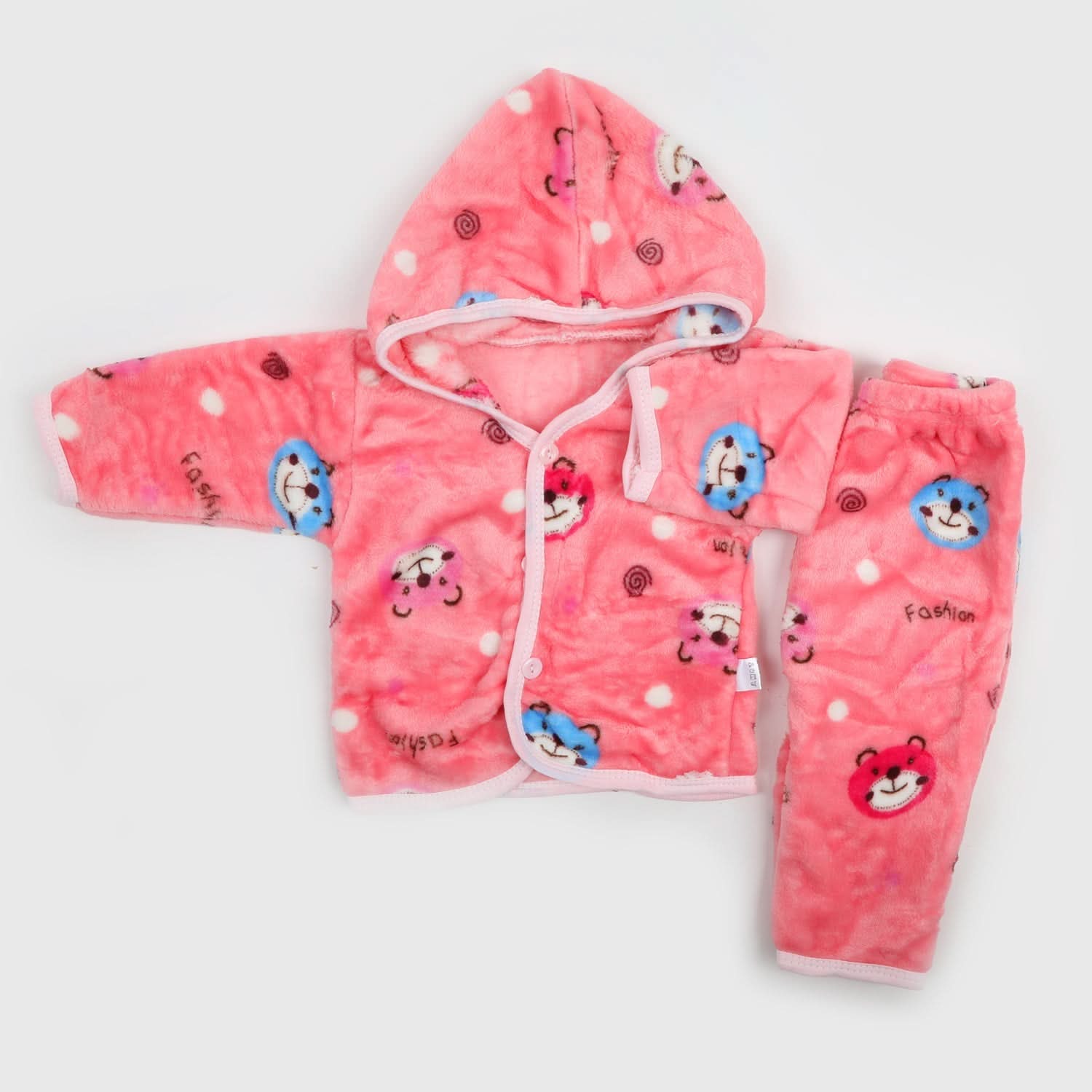 Newborn Boys Sull Sleeves Hooded Suit - Pink, Newborn Boys Sets & Suits, Chase Value, Chase Value