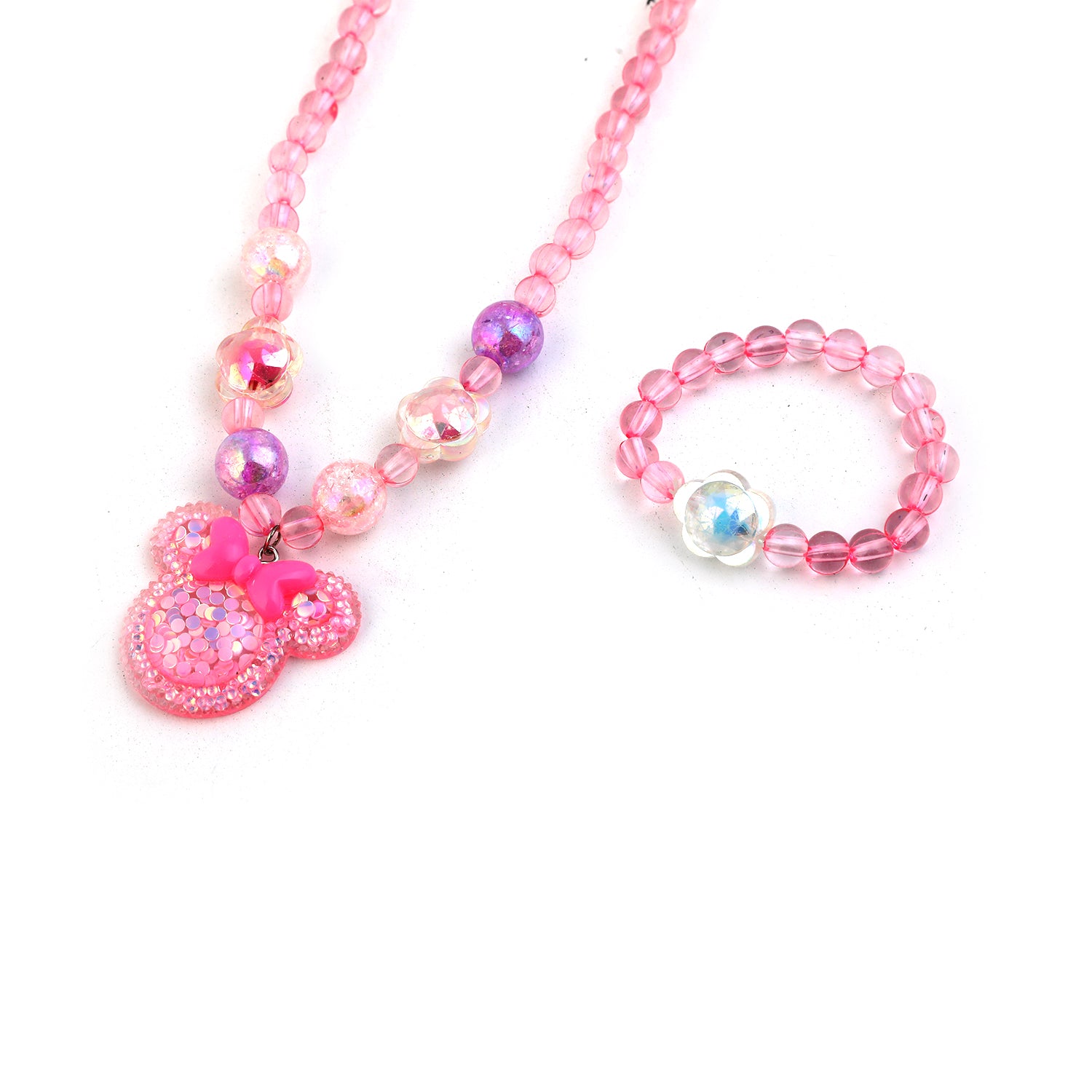 Elegant Beaded Necklace Mala For Girls - Pink, Girls Necklace & Chains, Chase Value, Chase Value