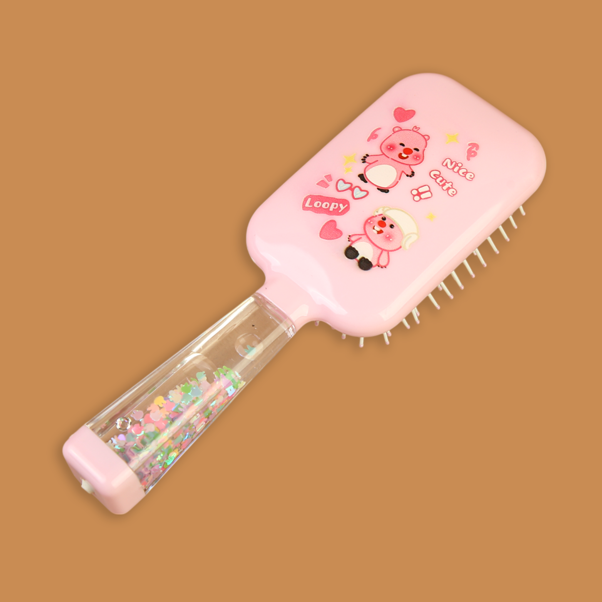 Portable & Cute Mini Hair Brush For Girls, Comb & Mirror, Chase Value, Chase Value