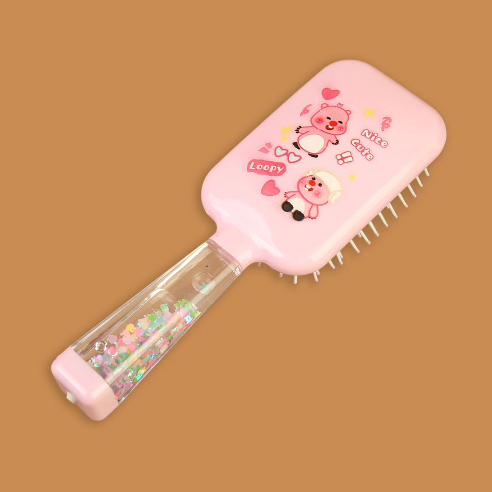 Portable & Cute Mini Hair Brush For Girls, Comb & Mirror, Chase Value, Chase Value
