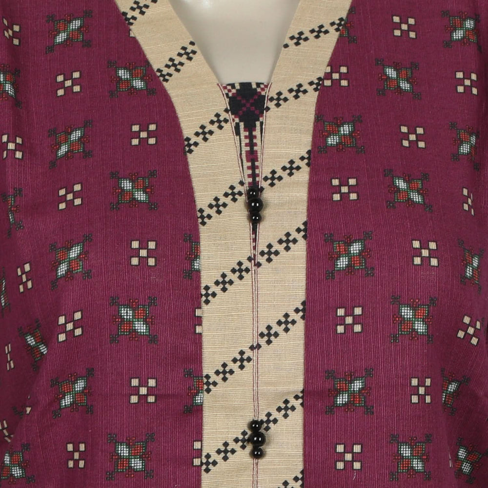 Women's Digital Printed Khaddar 2pcs Suit - Purple, Women Shalwar Suits, Chase Value, Chase Value
