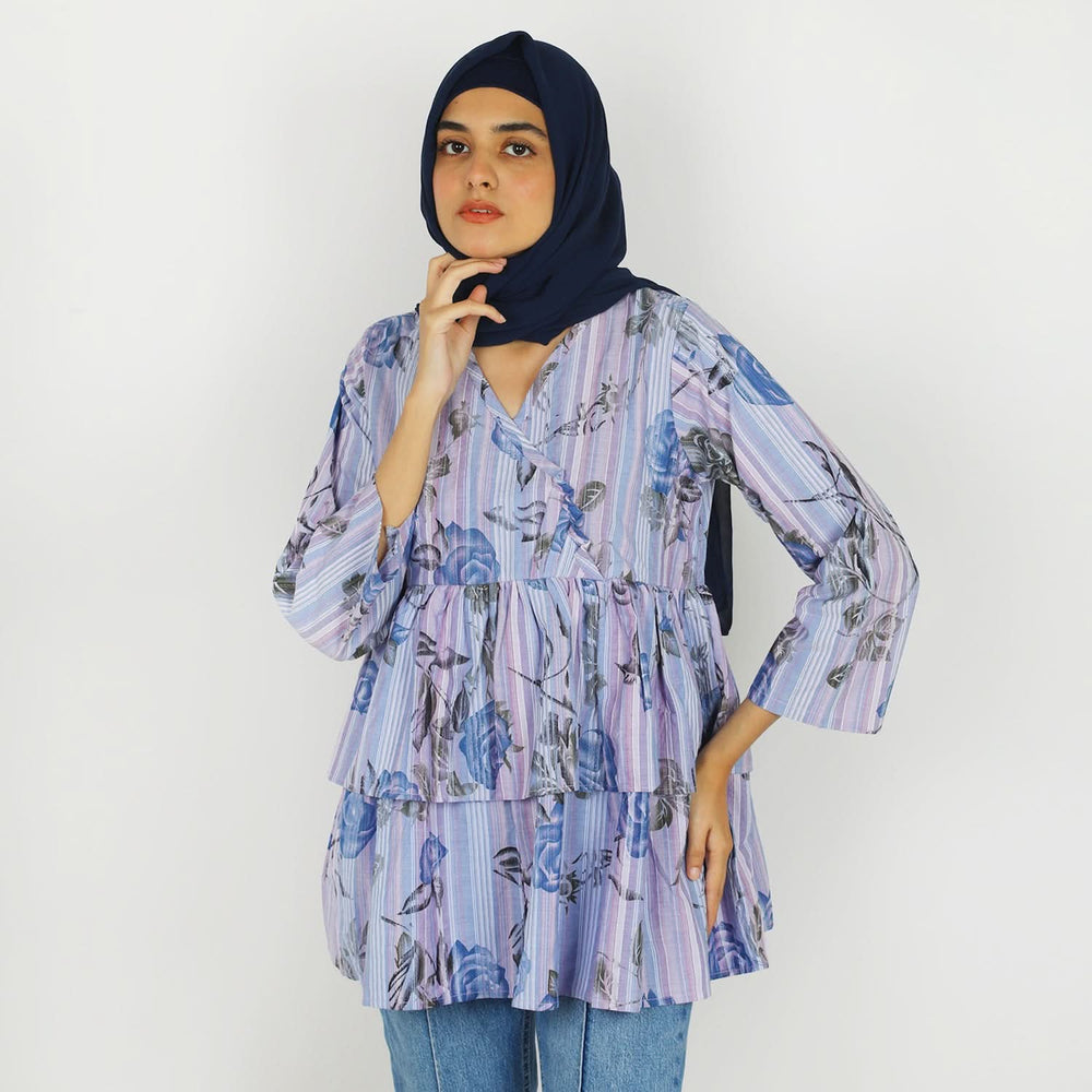 Women's printed Western Top - Purple, Women T-Shirts & Tops, Chase Value, Chase Value