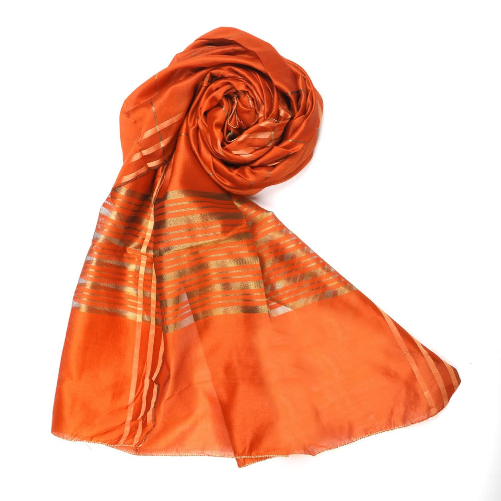 Women's Khadi Dupatta - Rust, Women Dupatta, Chase Value, Chase Value