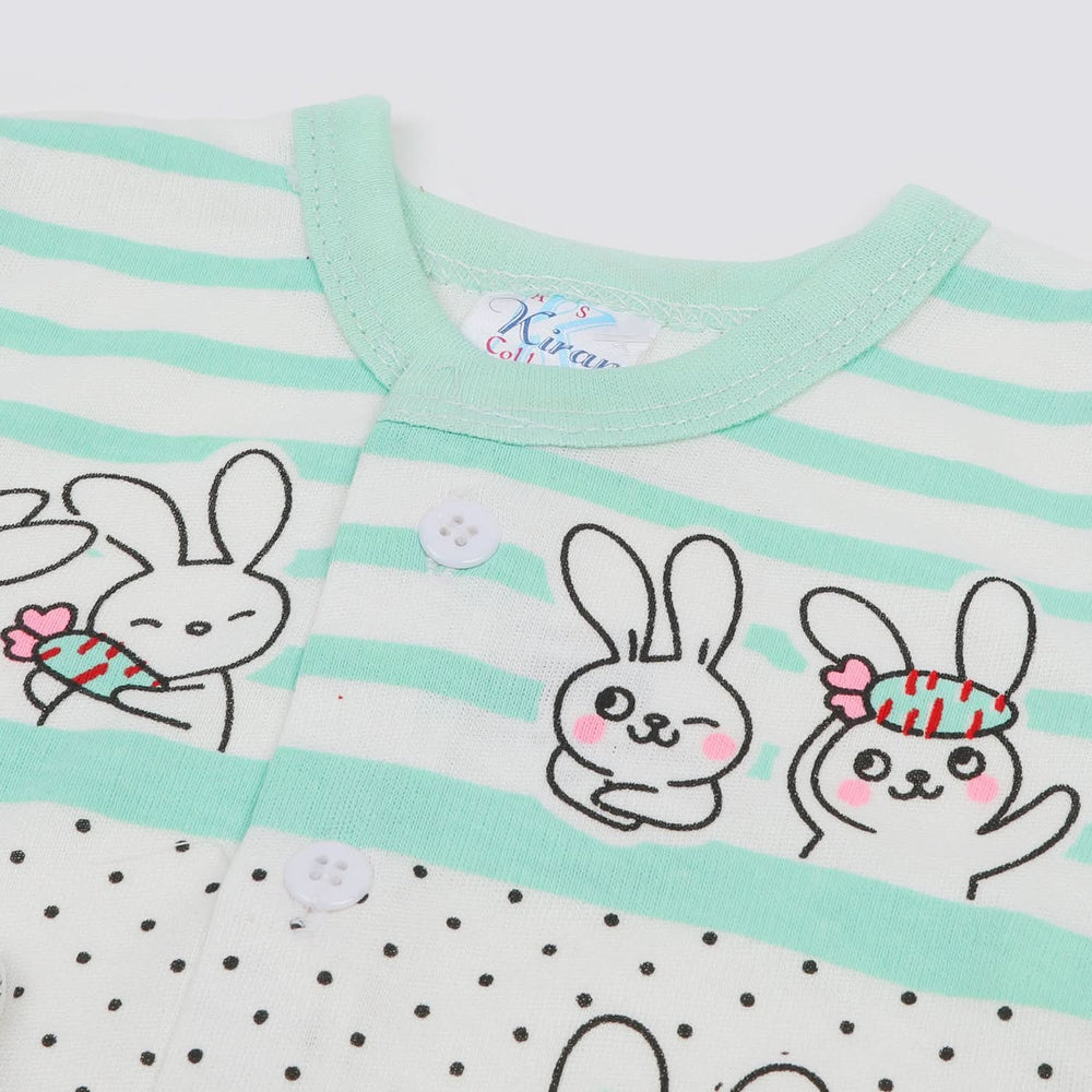 Newborn Girls Half Sleeves Suit - Sea Green, Newborn Girls Sets & Suits, Chase Value, Chase Value