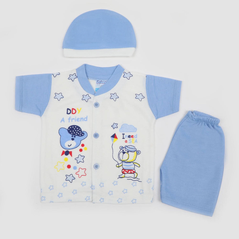 Newborn Boys Half Sleeves Suit - Sky Blue, Newborn Boys Sets & Suits, Chase Value, Chase Value