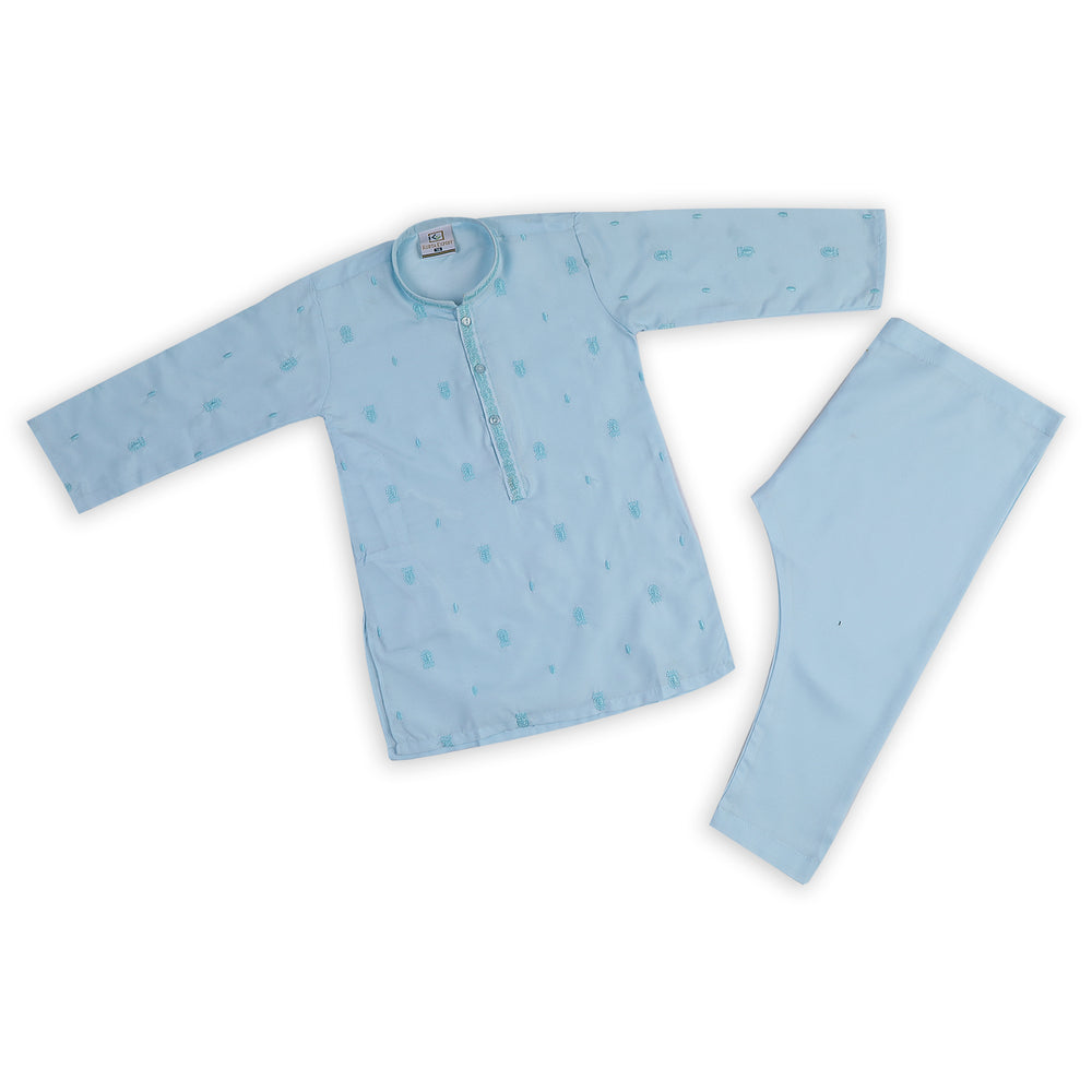 Boys Embroidered Shalwar Suit - Sky Blue, Boys Shalwar Kameez, Chase Value, Chase Value