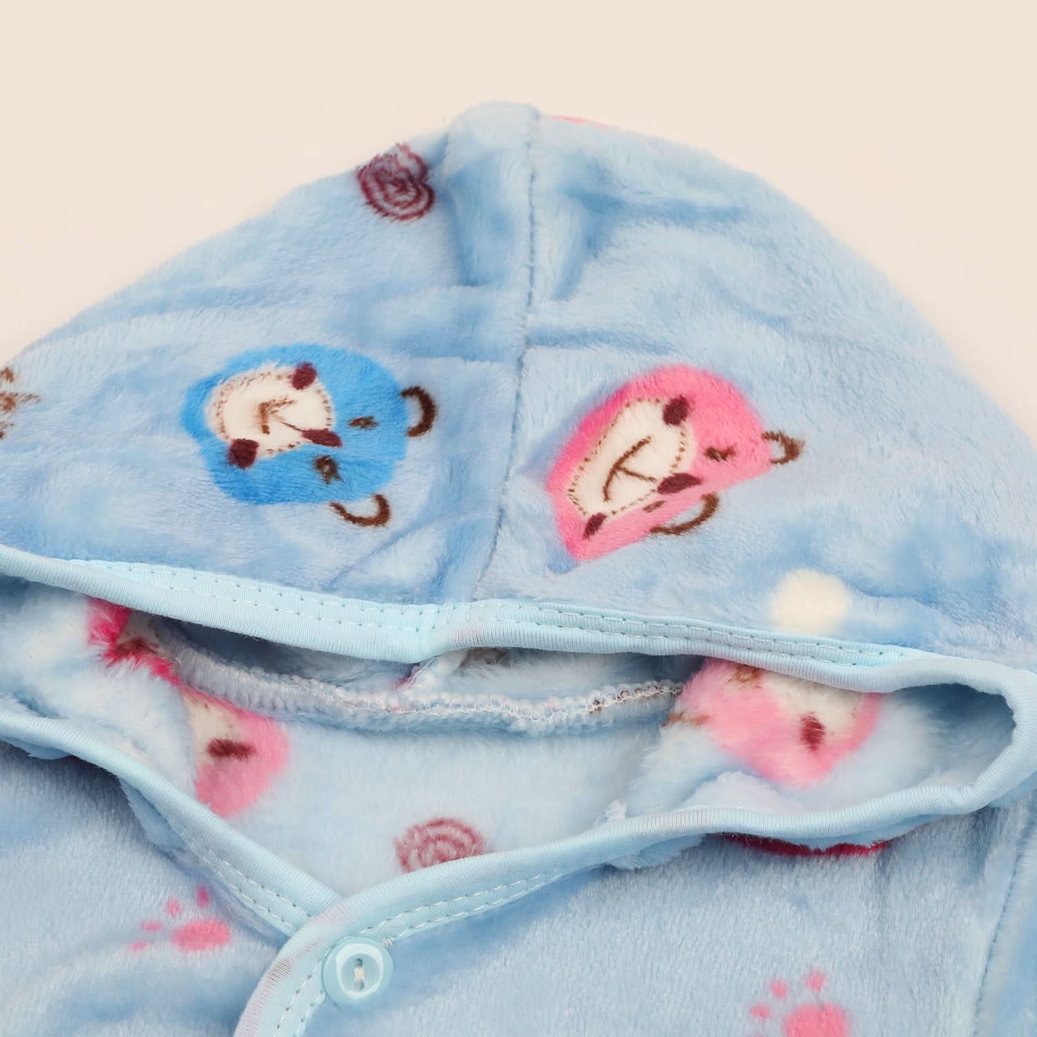 Newborn Boys Full Sleeves Hooded Suit - Sky Blue, Newborn Boys Sets & Suits, Chase Value, Chase Value