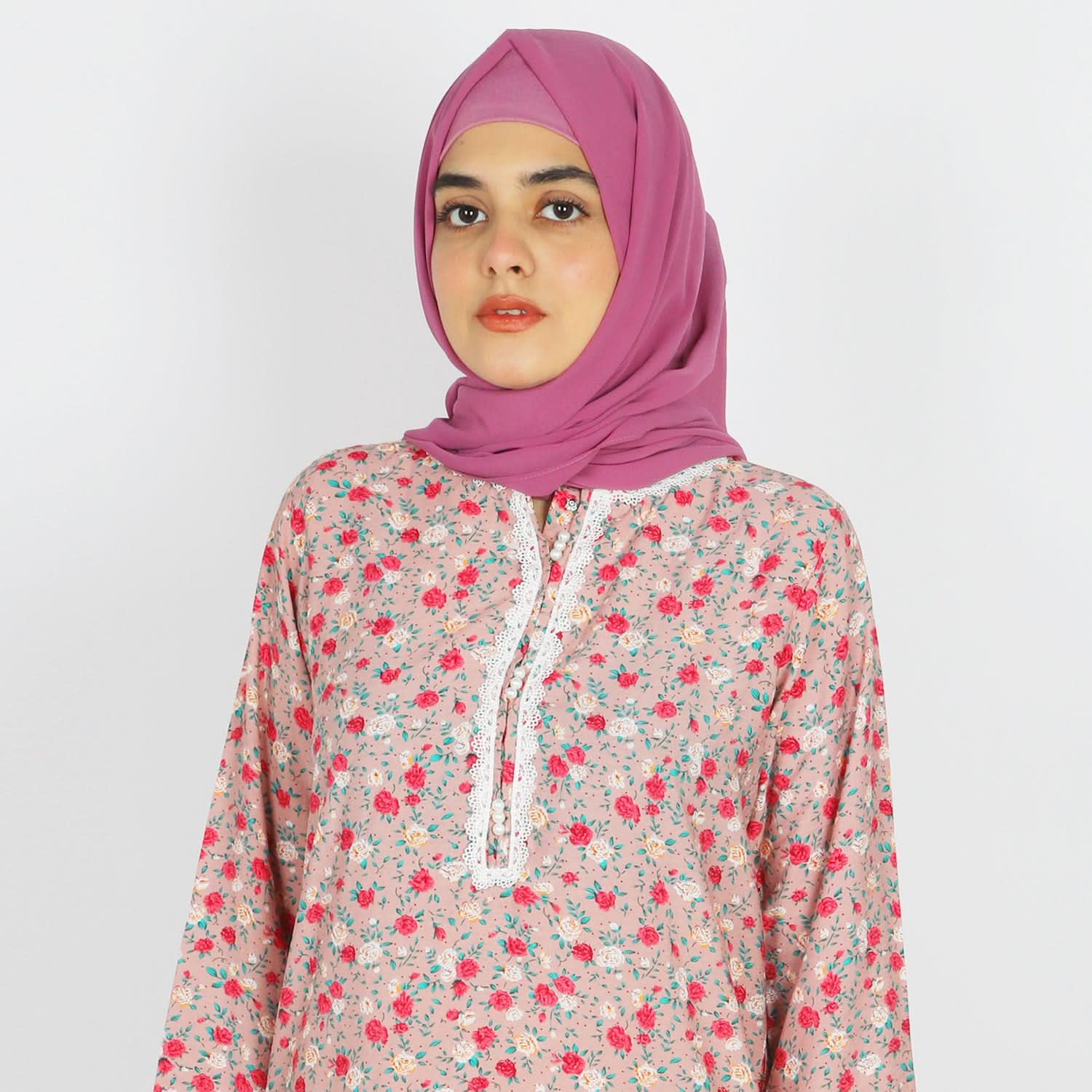 Women's Printed Linen Co-Ord Set - Tea Pink, Women Co-Ord Set, Chase Value, Chase Value