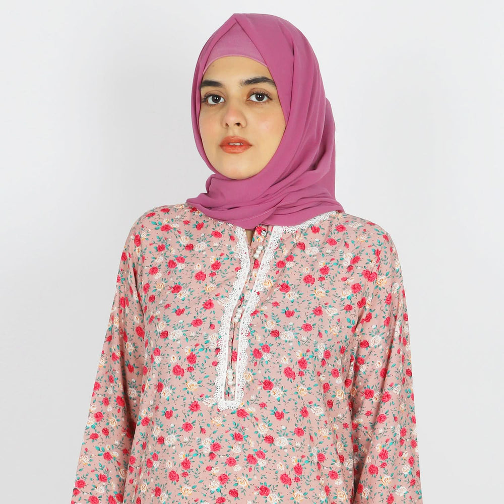 Women's Printed Linen Co-Ord Set - Tea Pink, Women Co-Ord Set, Chase Value, Chase Value