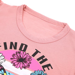 Girls Full Sleeves T-Shirt - Tea Pink