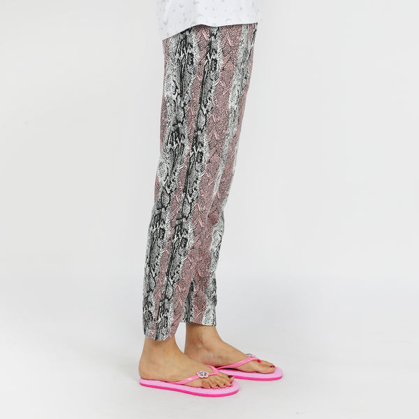 Women's Terry Trouser - White Pink