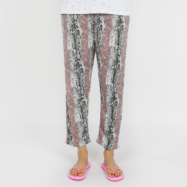 Women's Terry Trouser - White Pink