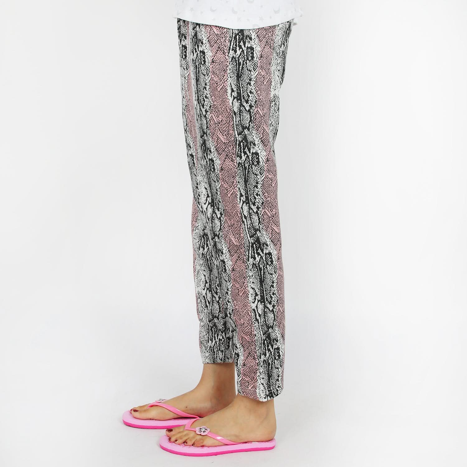 Women's Terry Trouser - White Pink, Women Pants & Tights, Chase Value, Chase Value