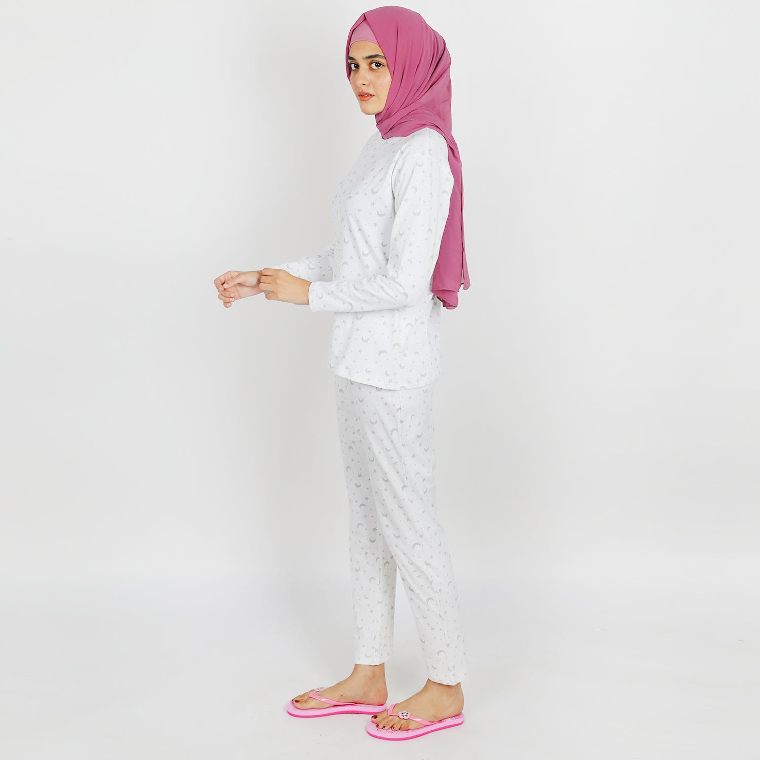 Women Full Sleeves 2pcs Suit - White, Women Co-Ord Set, Chase Value, Chase Value