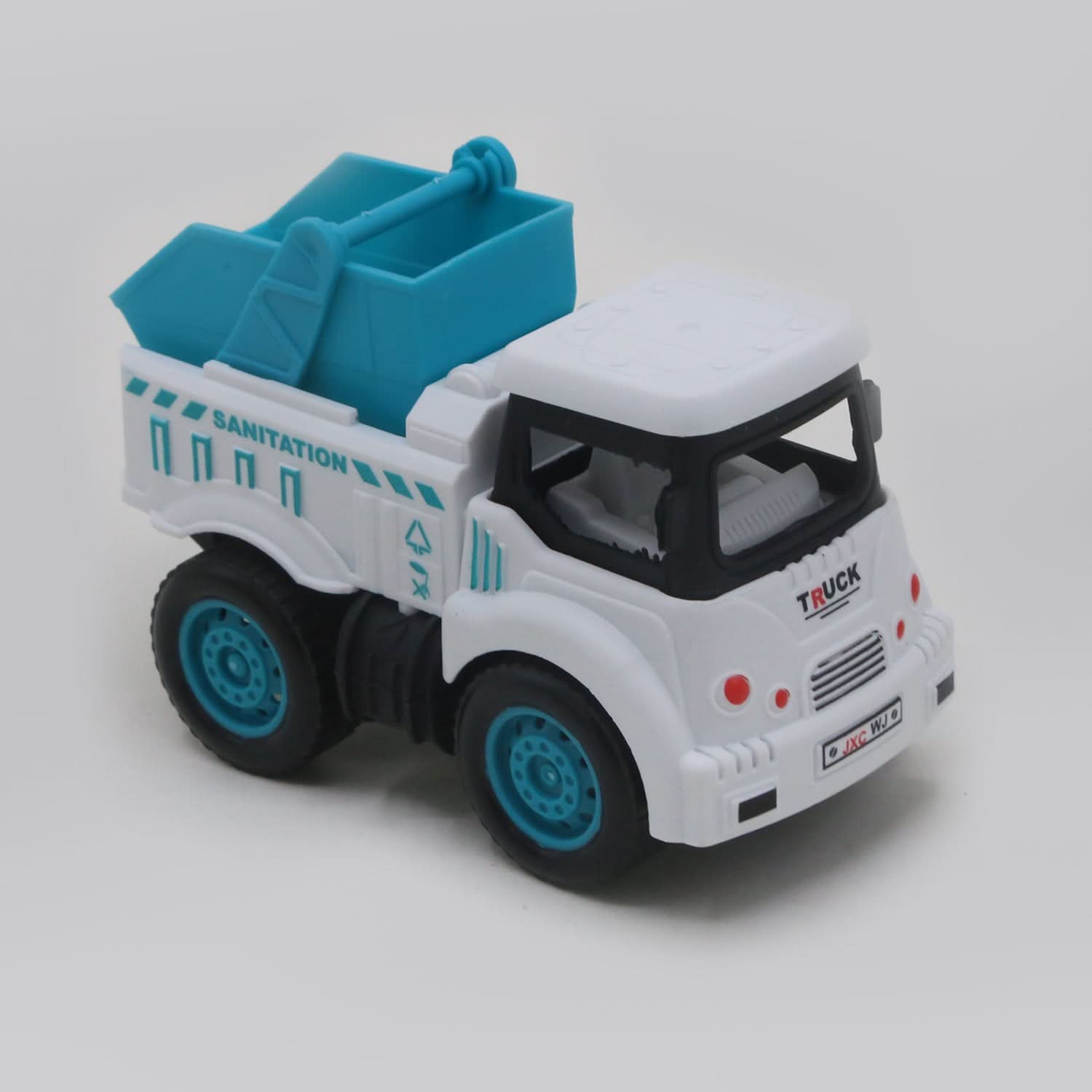 Pull Back Trash Truck Toy - White, Die-cast Model Car, Chase Value, Chase Value