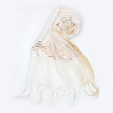 Women's Yarn Dyed Lichi Dupatta - White, Women Dupatta, Chase Value, Chase Value