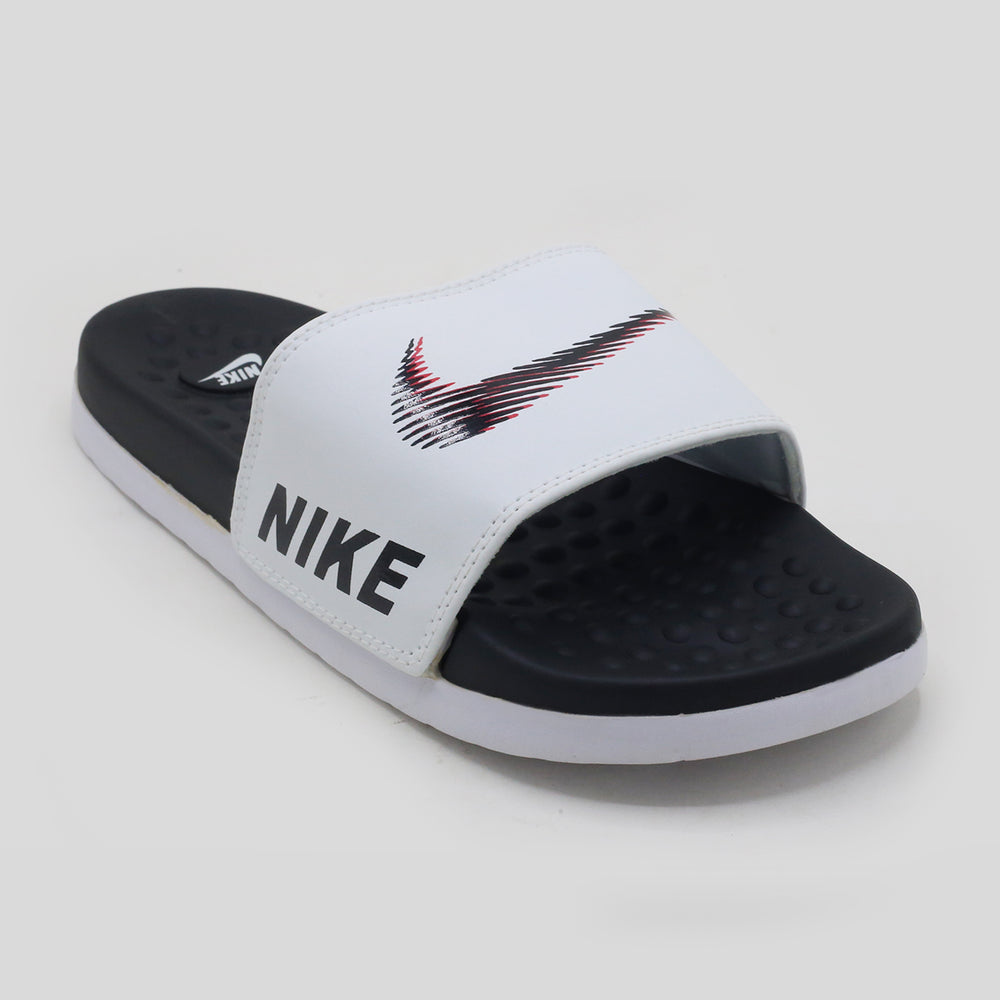 Synthetic Slip On Flat Nike 22 Slider - White, Men's Slippers, Chase Value, Chase Value