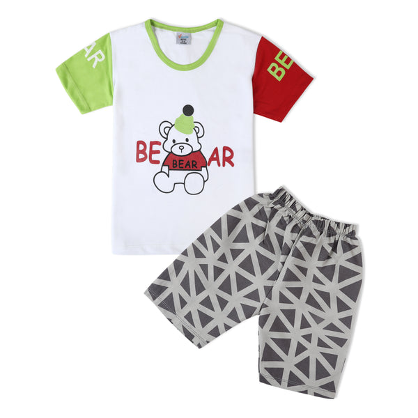 Valuable Boys Half Sleeves Suit - White
