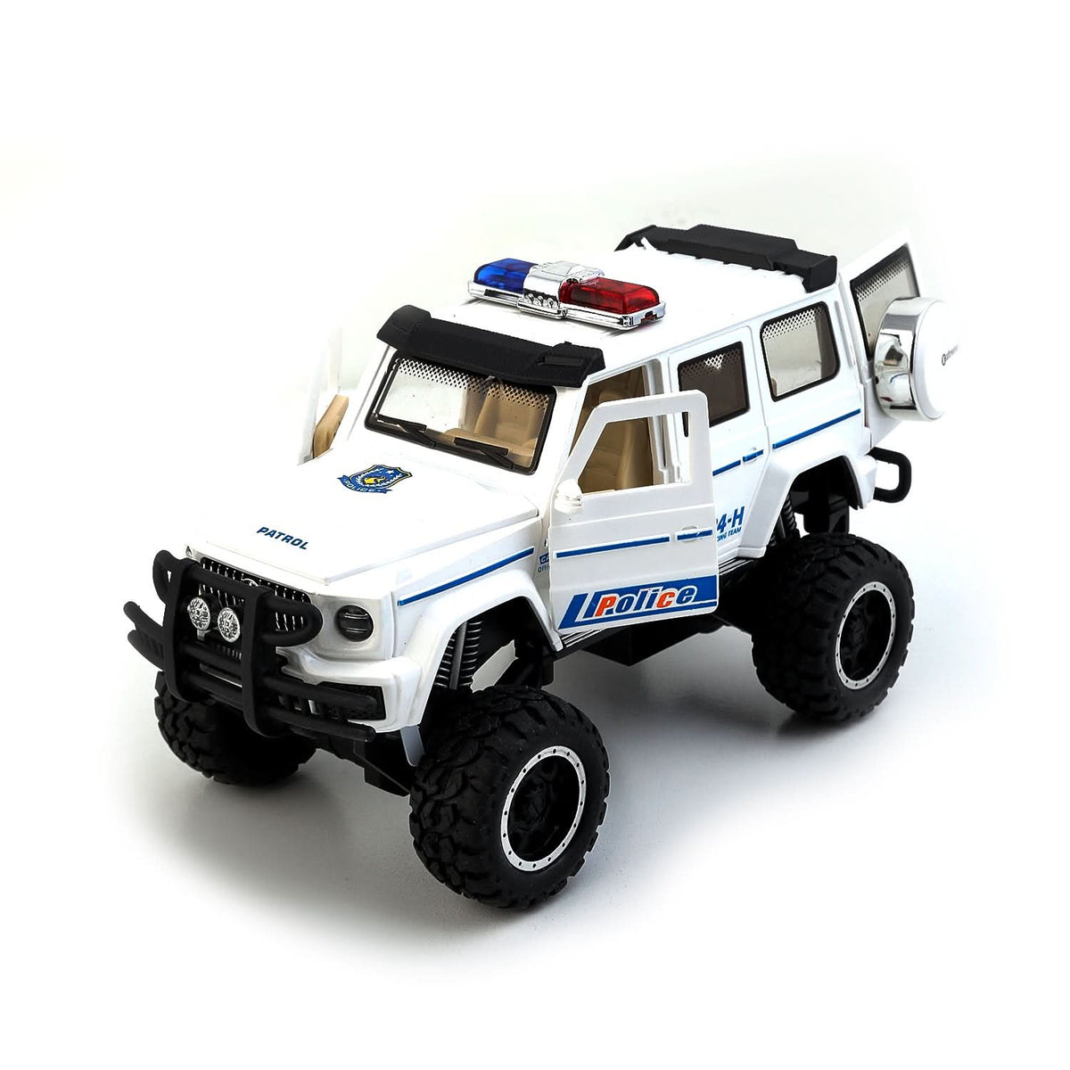 Friction Police Jeep Counter Toy  - White, Non-Remote Control, Chase Value, Chase Value