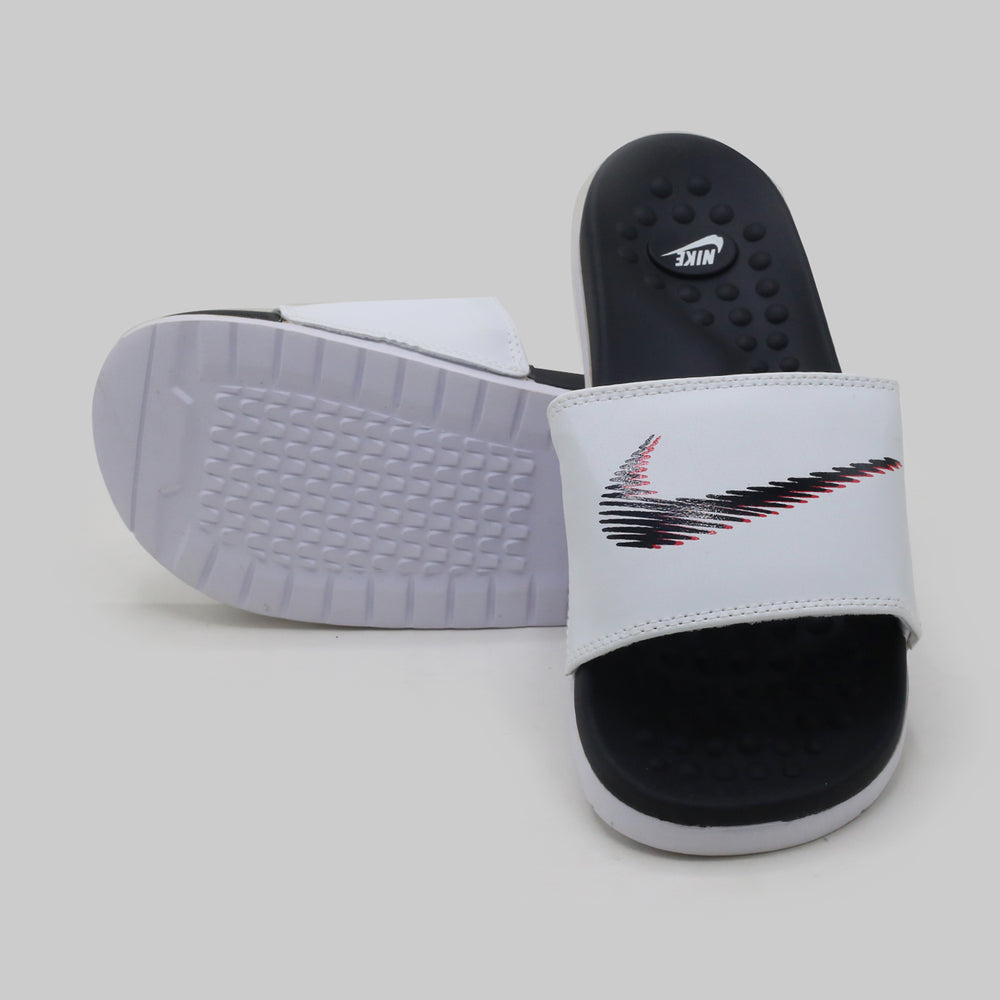 Synthetic Slip On Flat Nike 22 Slider - White, Men's Slippers, Chase Value, Chase Value