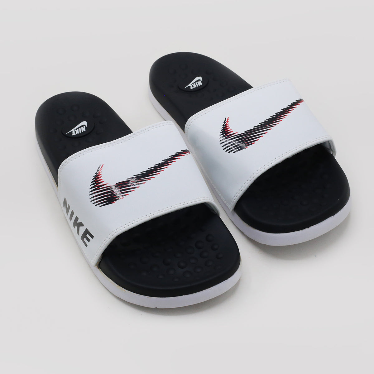 Synthetic Slip On Flat Nike 22 Slider - White, Men's Slippers, Chase Value, Chase Value